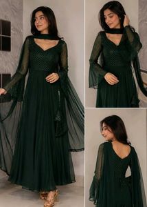 Elegant Green Sequin Kurta Set