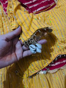 Vibrant Yellow &amp; Pink Lehenga Set