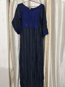 Women's Blue Sequin Kurta