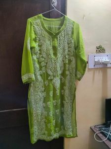 Embroidered Green Kurta