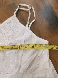 Elegant White Spaghetti Slip Night Dress