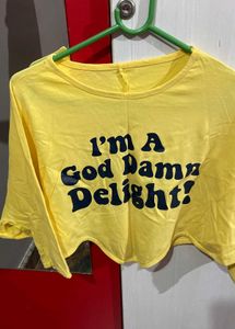 Yellow 'My Ex' Crop Top