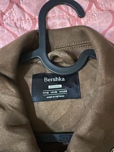 chic bershka suede jacket in brown
