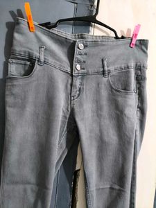 High Waisted Grey Jeans