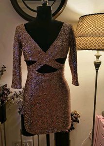 Sparkling Sequin Cutout Mini Dress