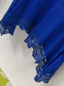 Cobalt Blue Lace Trim Tank Top