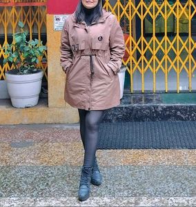 Women's Beige Brown Trench
