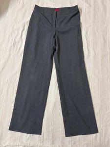 Formal Grey Wide-Leg Trousers