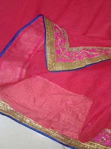 Saree With Work Border
