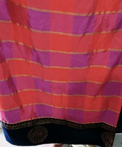 Lightweight Checked Saree with Border
