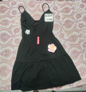 Black Tiered Mini Dress with free products