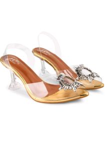 Sparkling Clear Block Heels