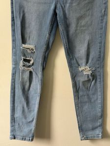 Stylish Ripped Blue Denim Jeans