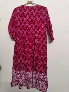 Maroon Block Print Kurta