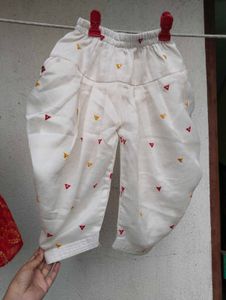 Cute Red Bandhani Kurta Dhoti Set