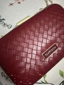 Van Heusen Red Woven Clutch Bag