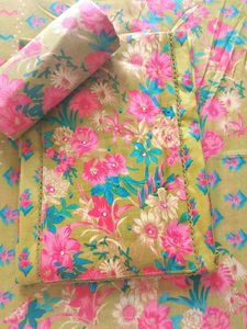 Pure Cotton Unstitched Suit For Women