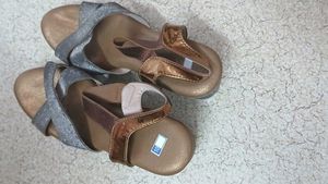 Metallic Bronze Platform Sandals - Size 10