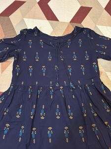 Navy Printed Dress