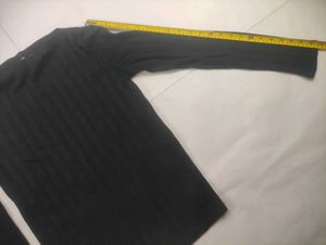 Classic Black Ribbed Long Sleeve Top