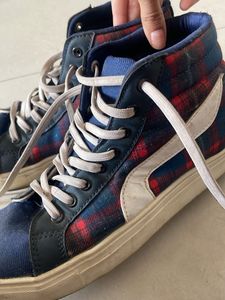 UNISEX  Plaid High-Top Sneakers