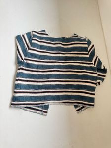 Striped Cropped Cardigan