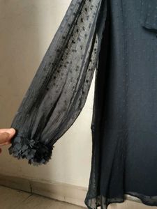 Zara Chic Black Ruffled Mini Dress