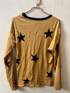 Mustard Yellow Star Print Top