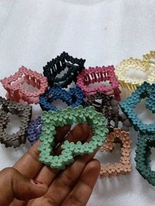 Set of Flower Hair Claw Clips 12 poc