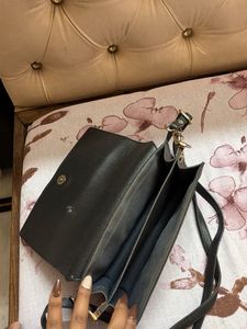 Chic Black Croc Embossed Crossbody Bag