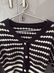Striped Cropped Cardigan