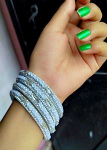 Sparkling Crystal Bangles Set