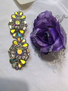Glass Stone Earring Big Size