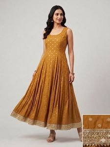 Mustard Polka Dot Midi Dress