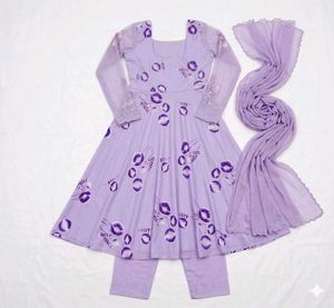 Purple Kurta Set with Dupatta