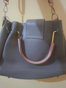 Grey &amp; Pink Shoulder/Crossbody Handbag 🩶🩷