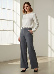 Formal High-Waist Wide-Leg Pant/ Trousers