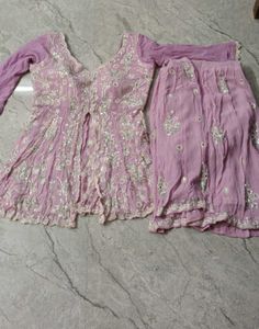 Elegant Lavender Embroidered Kurta Set