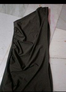 Chic One-Shoulder Ruched Maxi Dress brown