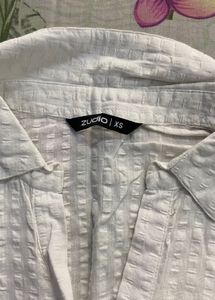 White Ruched Crop Top