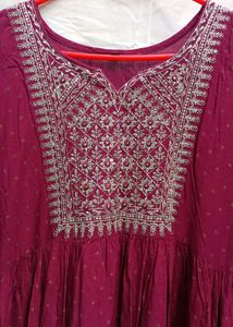 Grape Wine colour Kurta suit set