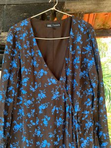Brown And Blue Zara Dress