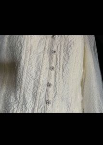 Elegant Off-White Textured Blouse