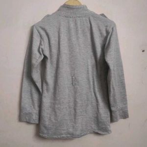 Grey Warm Button Up Top(Women's)