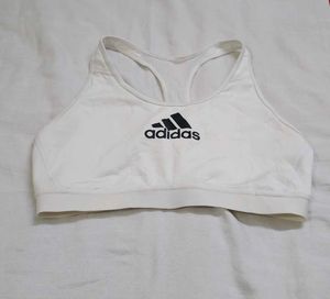 Adidas White Racerback Sports Bra