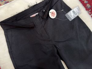 Black Wide Leg Pants with Graphic Print