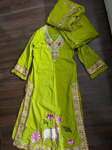 Designer Lime Green Kurta Set
