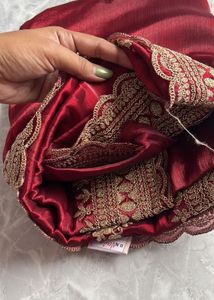 Elegant Red Embroidered Saree