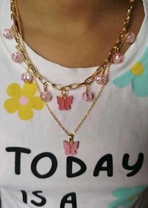 Butterfly Charm Layered Necklace