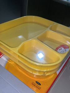 Sealed Pack 6 Yum Yellow Plates Set -Microwave Saf